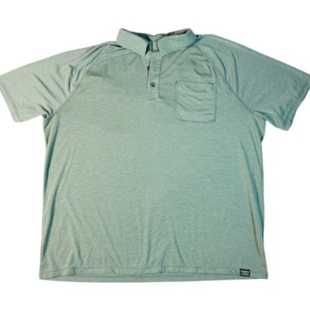 L.L.Bean Polo Shirt Mens XL Reg Green Slightly Fitted 513650 Short Sleeve Pocket